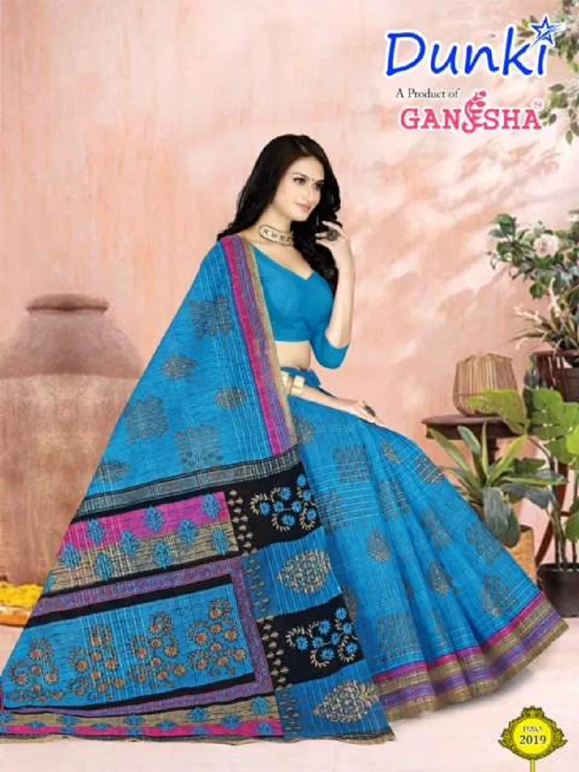 Dunki Vol 2 By Ganesha Summer Special  Printed Cotton Sarees Wholesalers In Delhi